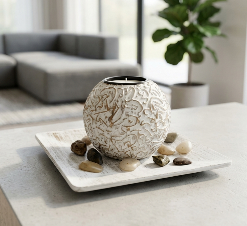 Centro de mesa decorativo con portavela
