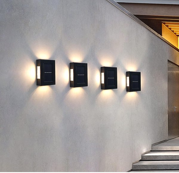 Lámpara solar de pared de doble haz · 6 + 6 LED · fotografía del proveedor