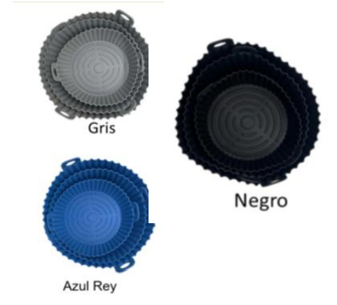 Set de 3 moldes de silicona para freidora · fotografía del proveedor