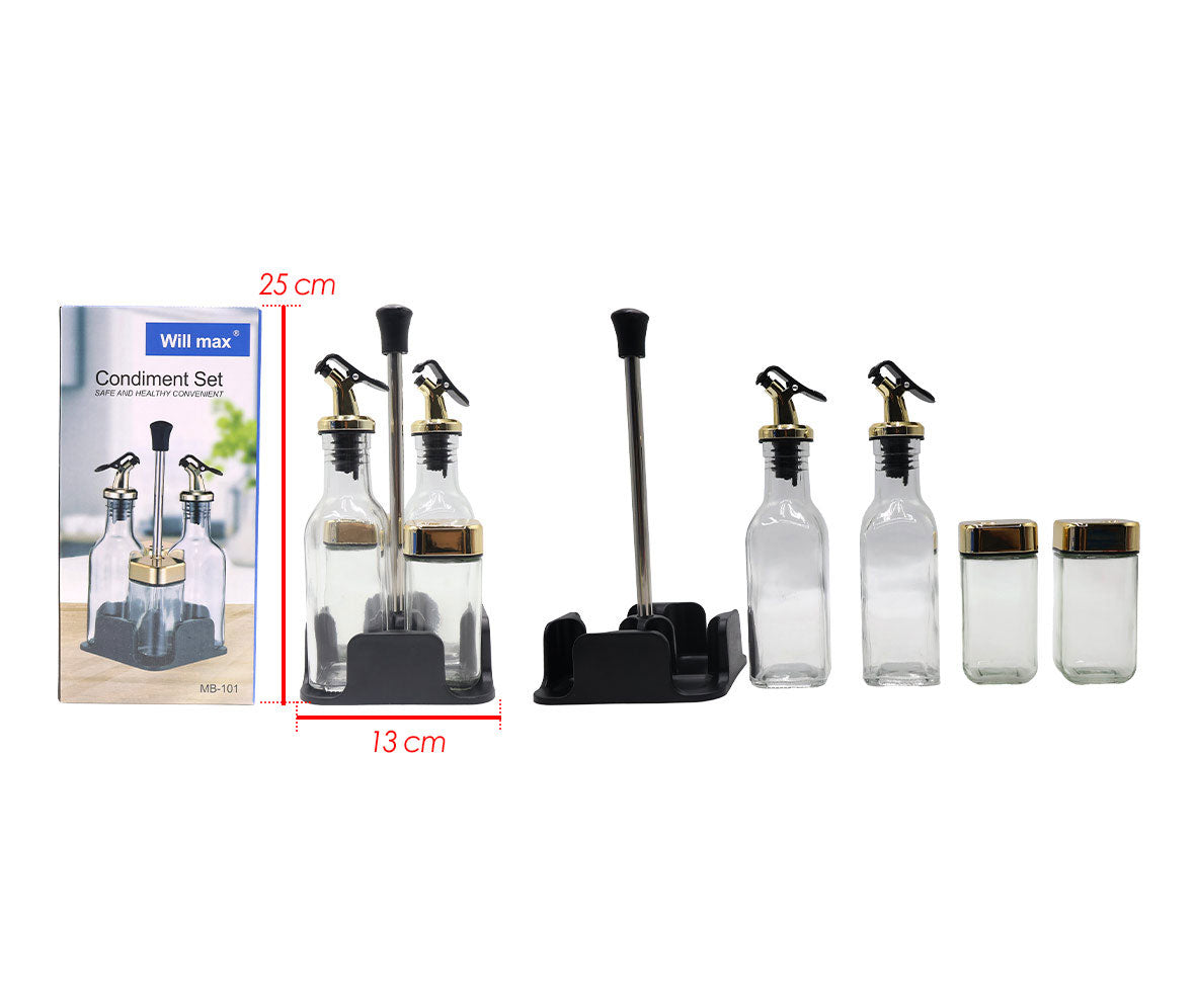 Set de 4 dispensadores de vidrio para condimentos · fotografía del proveedor
