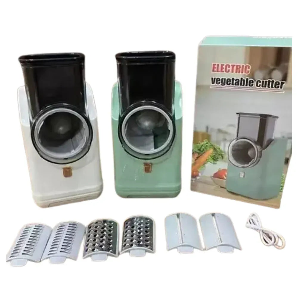 Rallador eléctrico de verduras con accesorios · fotografía del proveedor