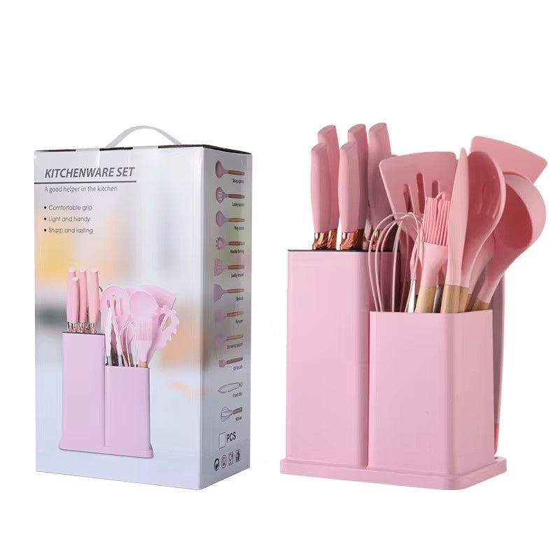 Set de 19 utensilios y cuchillos de cocina · fotografía del proveedor