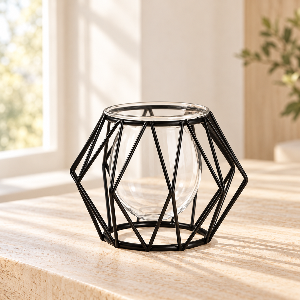 MACETERO GEOMÉTRICO DECORATIVO FLORERO · ambiente FioCasa