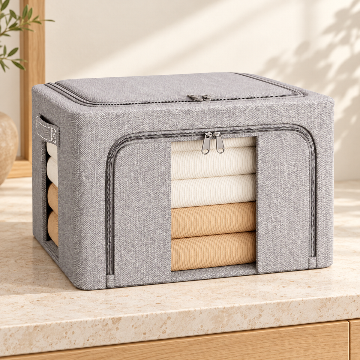 Caja organizadora rígida con ventana