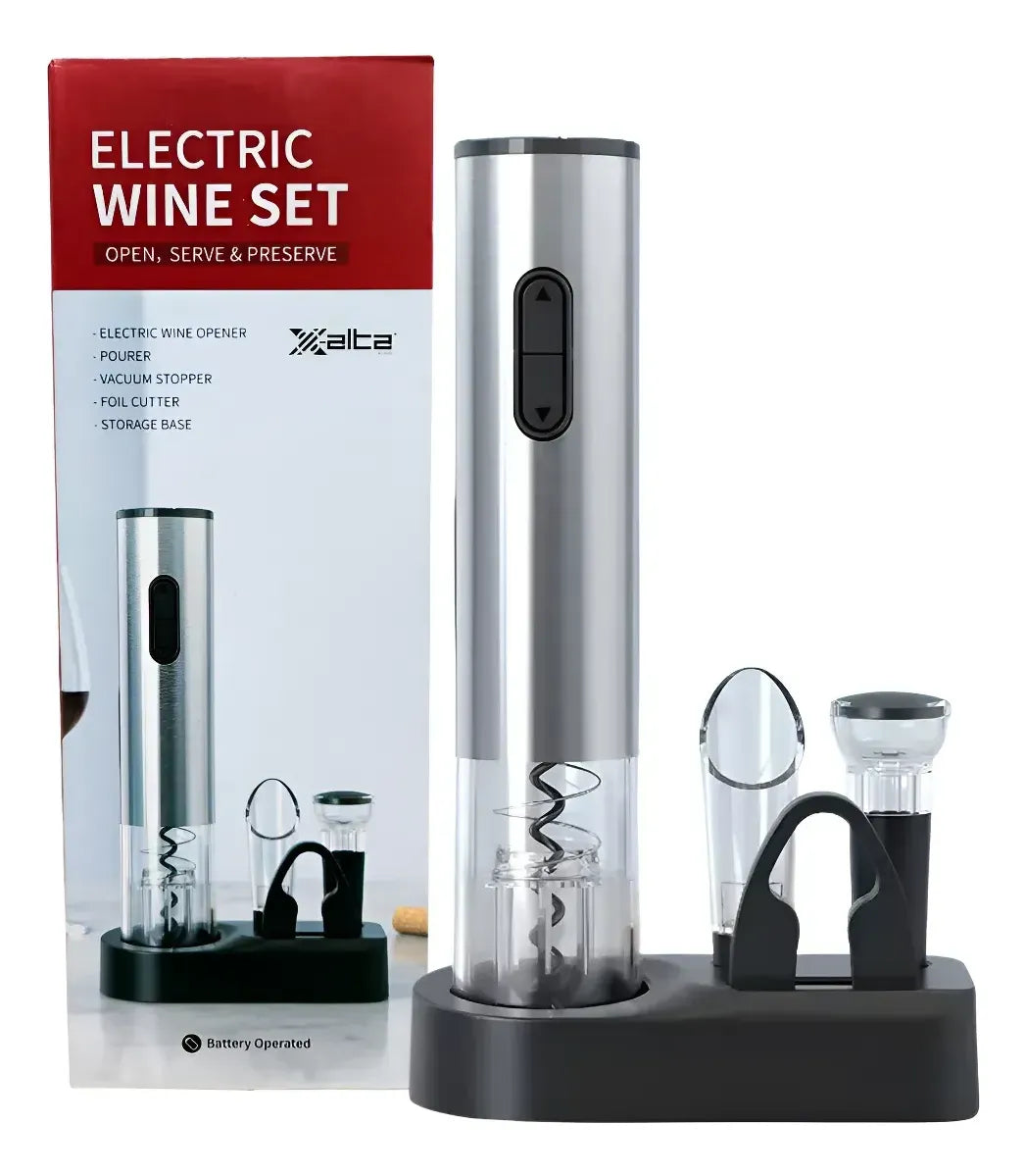 Kit eléctrico para descorchar vinos · fotografía del proveedor