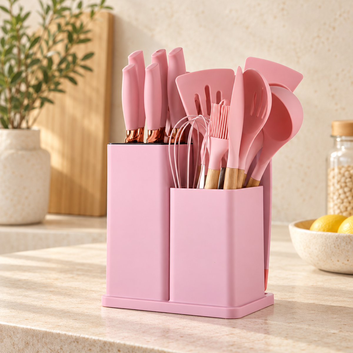 Set de 19 utensilios y cuchillos de cocina · ambiente FioCasa