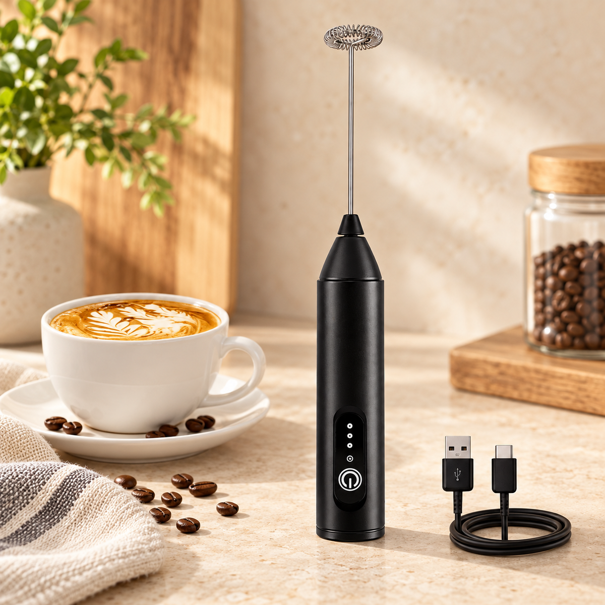 Batidor eléctrico para espumar bebidas · ambiente FioCasa