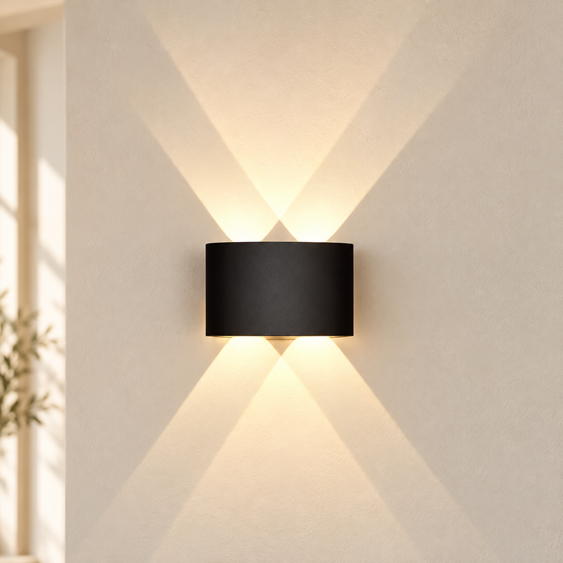 Aplique de pared de doble luz cálida · 110 V