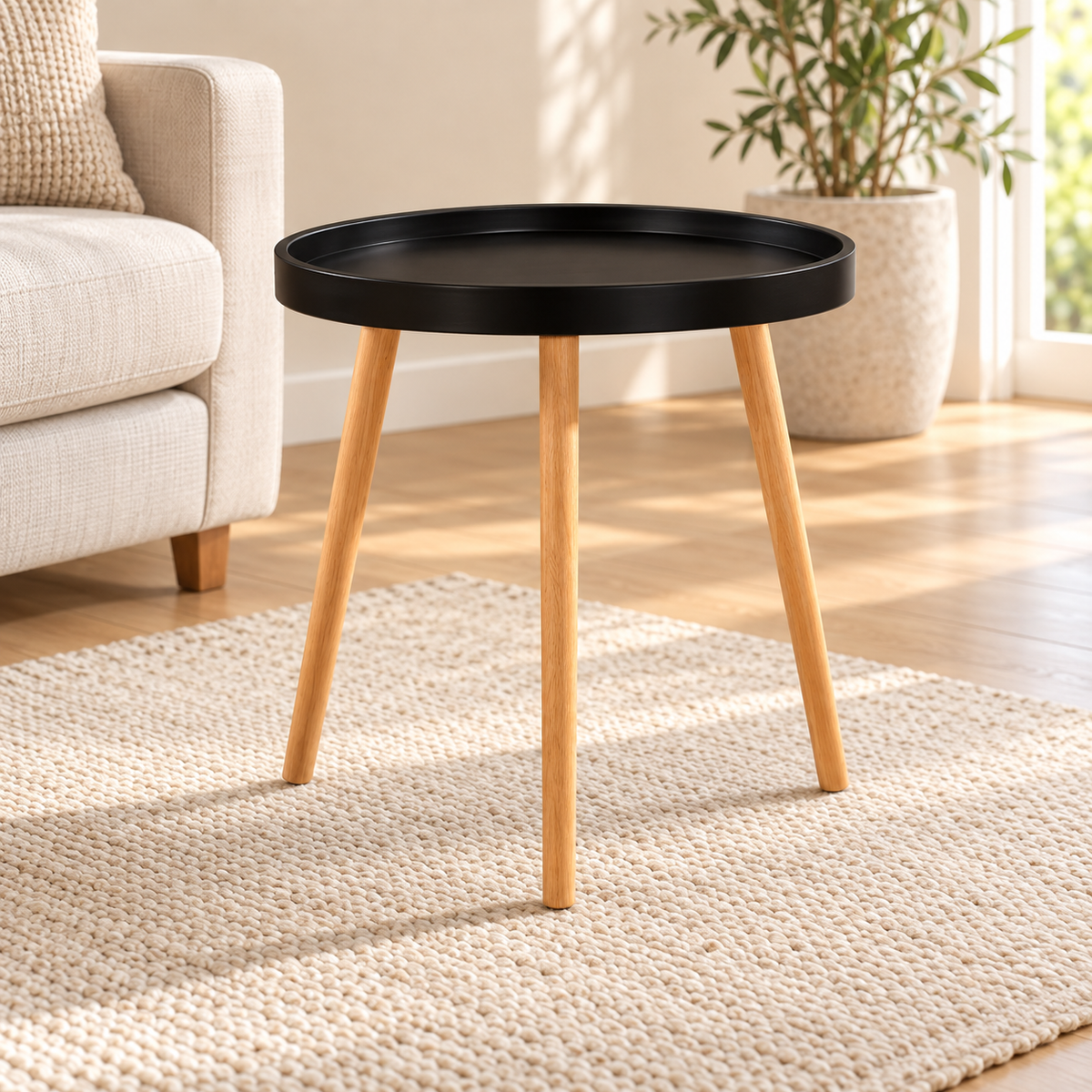 Mesa auxiliar redonda compacta · ambiente FioCasa