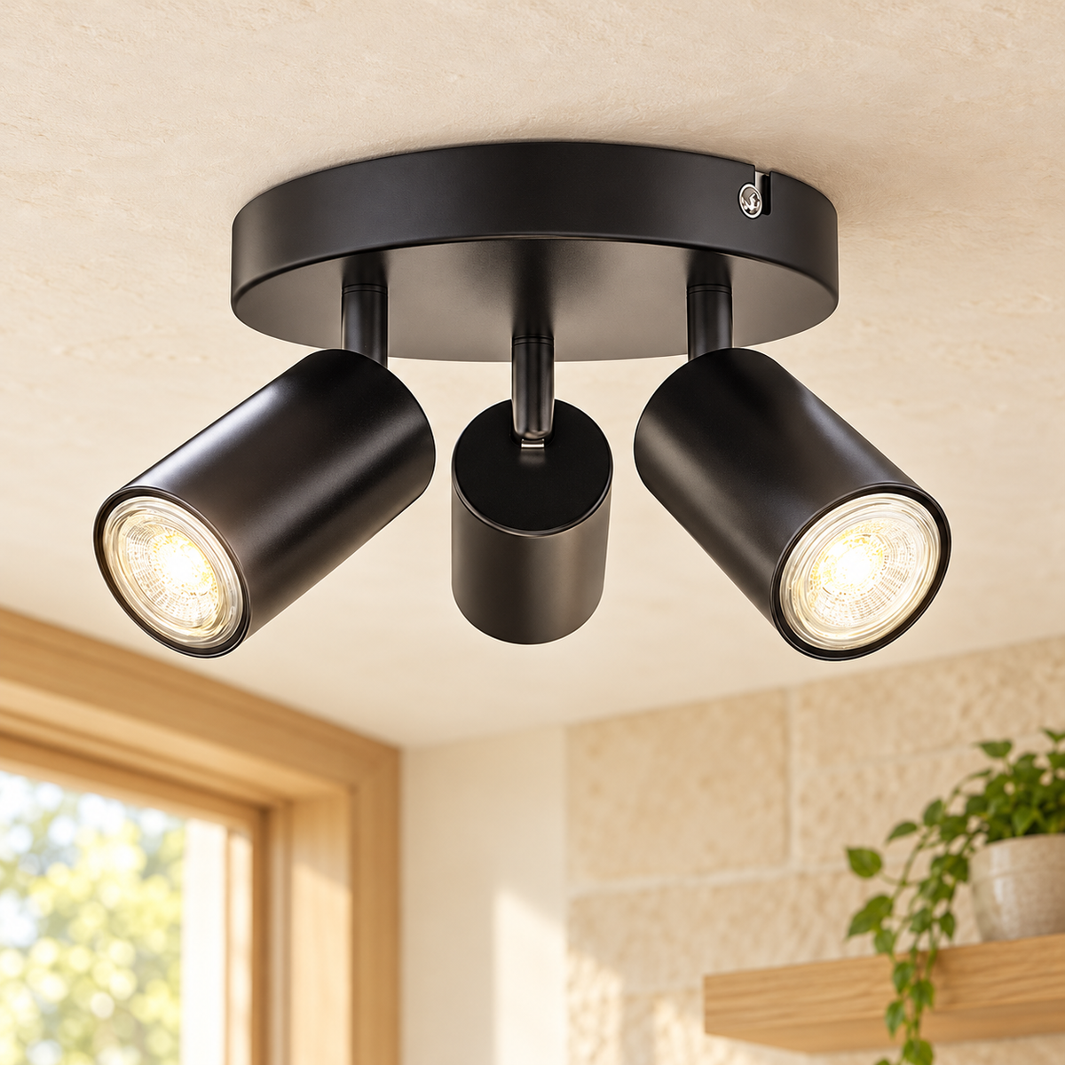 Lámpara de techo con 3 focos tipo GU10 · ambiente FioCasa