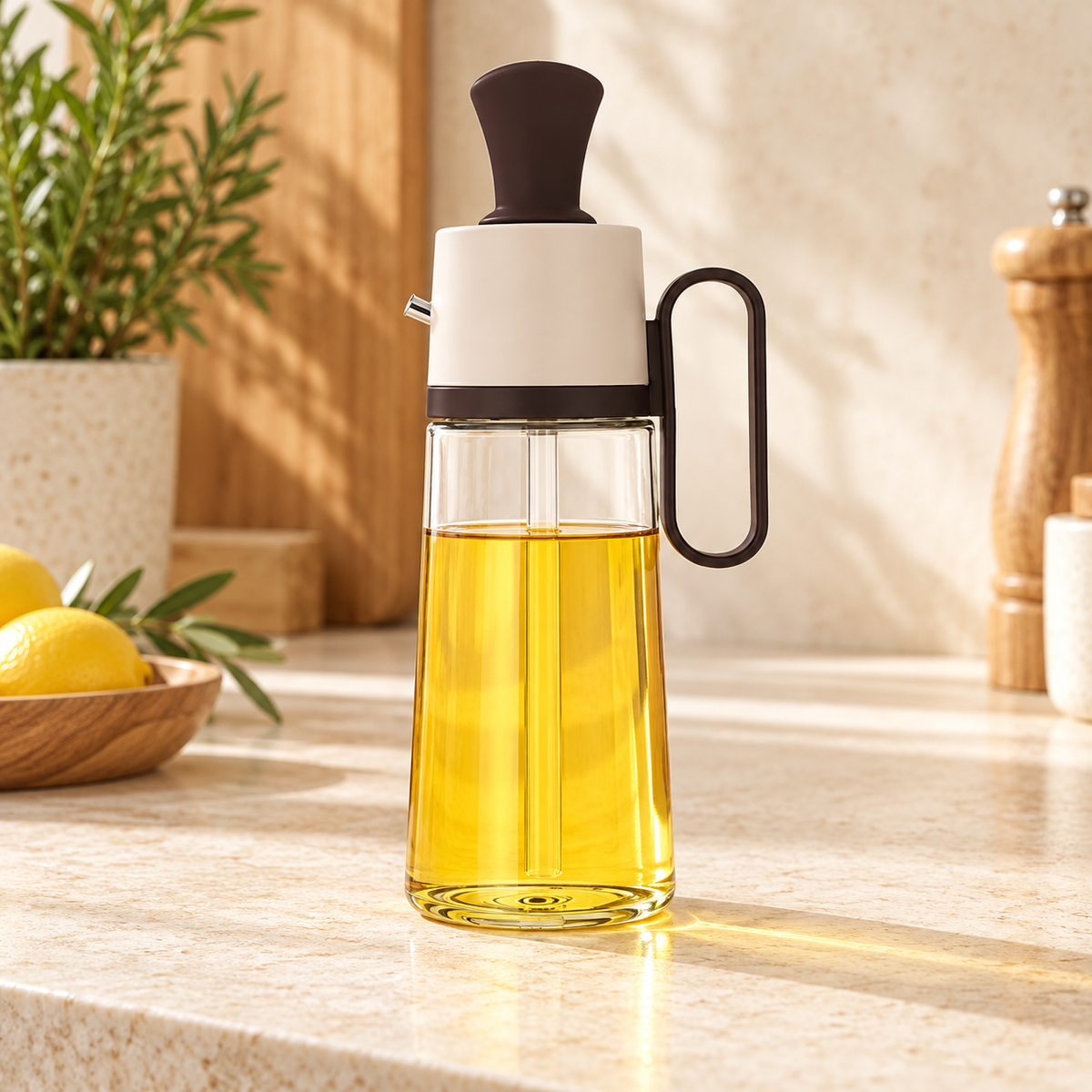 Dispensador de aceite con brocha de silicona · ambiente FioCasa