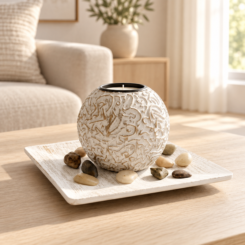Centro de mesa decorativo con portavela