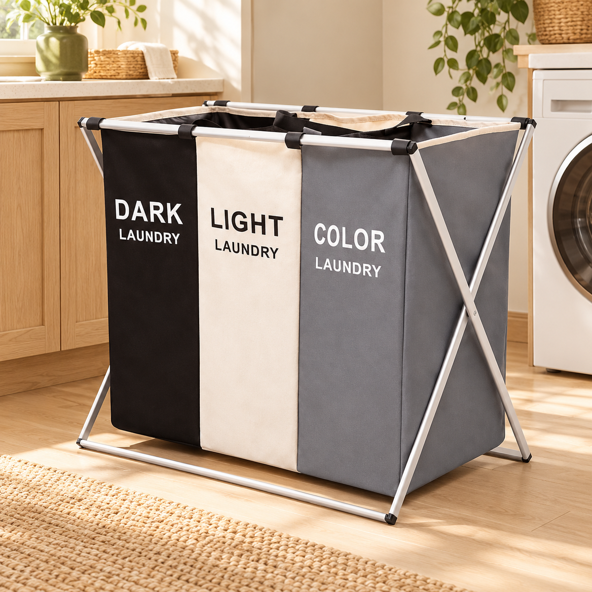 Cesta Para La Ropa Sucia Moderno 3 Espac | FioCasa